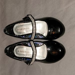 George Black Dress Shoes With Rhinestone Strap